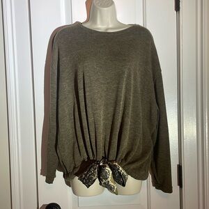 NWT ZARA Sweater w Gorgeous Scarf Tie, Size Medium